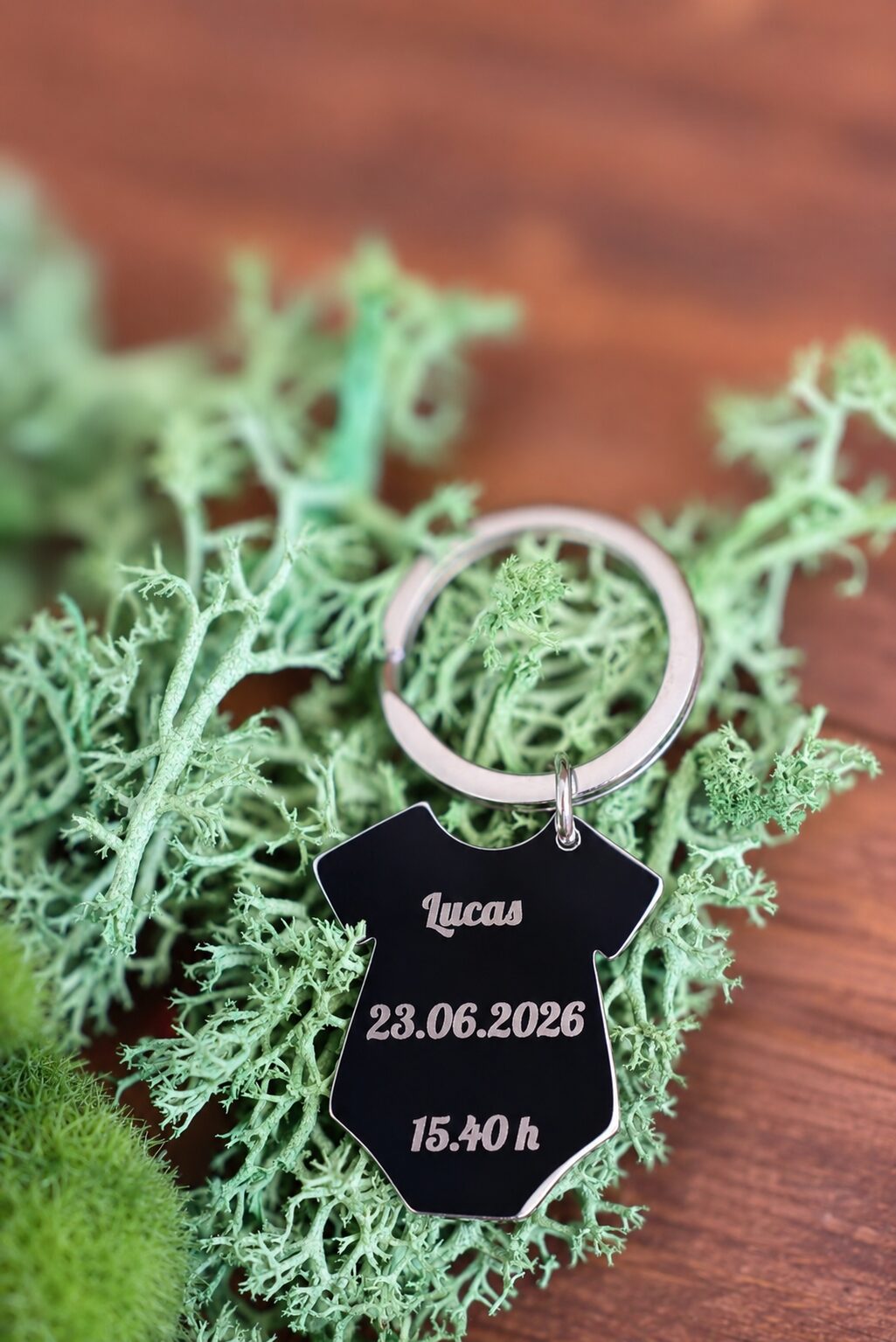 Llavero personalizado "Mi primer recuerdo" en acabado plateado - Imagen 2